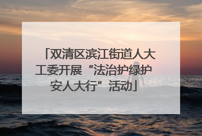 双清区滨江街道人大工委开展“法治护绿护安人大行”活动