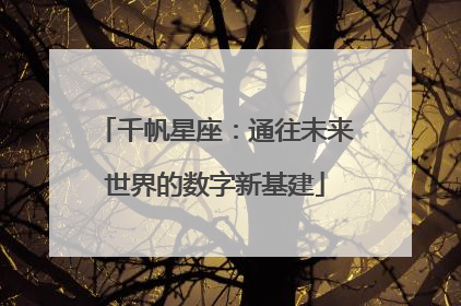 千帆星座：通往未来世界的数字新基建