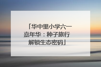 华中里小学六一嘉年华：种子旅行解锁生态密码