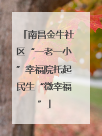 南昌金牛社区“一老一小”幸福院托起民生“微幸福”