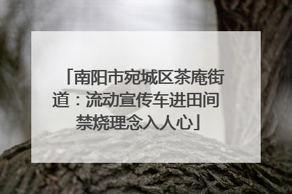 南阳市宛城区茶庵街道：流动宣传车进田间 禁烧理念入人心