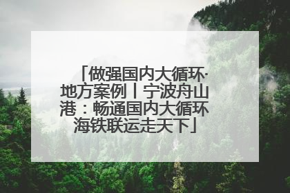 做强国内大循环·地方案例丨宁波舟山港：畅通国内大循环海铁联运走天下