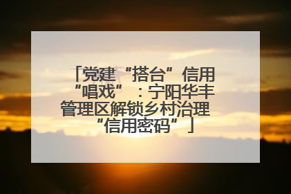 党建“搭台”信用“唱戏”：宁阳华丰管理区解锁乡村治理“信用密码”