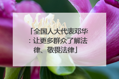 全国人大代表邓华：让更多群众了解法律、敬畏法律