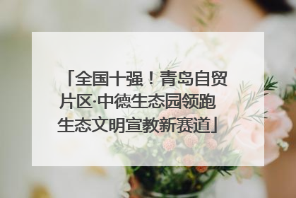 全国十强！青岛自贸片区·中德生态园领跑生态文明宣教新赛道