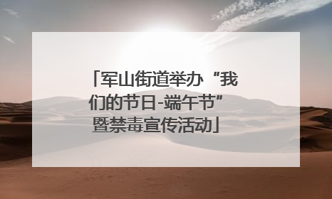 军山街道举办“我们的节日-端午节”暨禁毒宣传活动