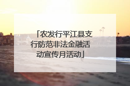 农发行平江县支行防范非法金融活动宣传月活动