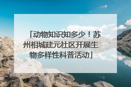动物知识知多少！苏州相城建元社区开展生物多样性科普活动