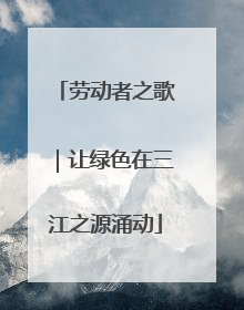 劳动者之歌｜让绿色在三江之源涌动