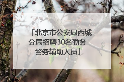 北京市公安局西城分局招聘30名勤务警务辅助人员