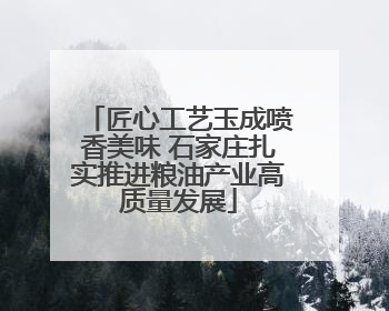 匠心工艺玉成喷香美味 石家庄扎实推进粮油产业高质量发展