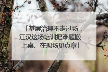 基层治理不走过场，江汉这场培训把难题搬上桌、在现场见真章