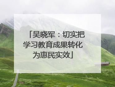吴晓军：切实把学习教育成果转化为惠民实效