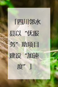 四川邻水县以“优服务”助项目建设“加速度”