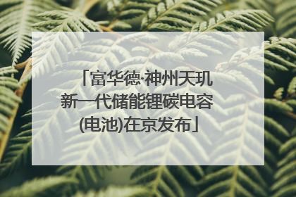 富华德·神州天玑新一代储能锂碳电容(电池)在京发布
