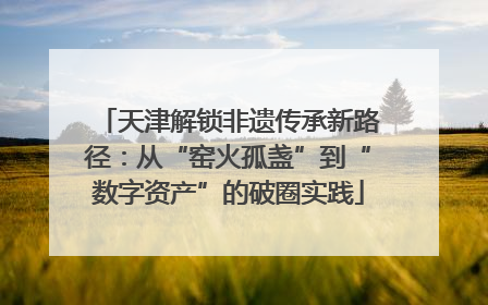 天津解锁非遗传承新路径：从“窑火孤盏”到“数字资产”的破圈实践