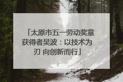太原市五一劳动奖章获得者吴波：以技术为刃 向创新而行