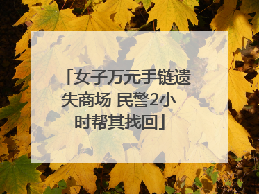女子万元手链遗失商场 民警2小时帮其找回