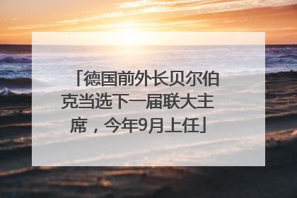 德国前外长贝尔伯克当选下一届联大主席，今年9月上任