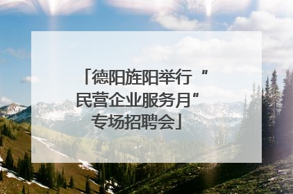 德阳旌阳举行“民营企业服务月”专场招聘会