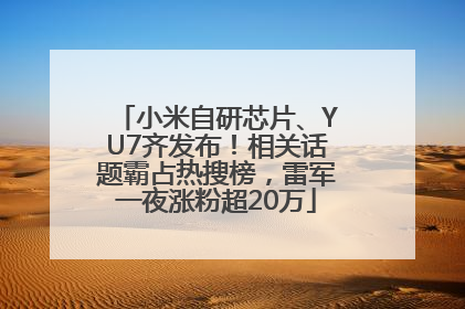 小米自研芯片、YU7齐发布！相关话题霸占热搜榜，雷军一夜涨粉超20万