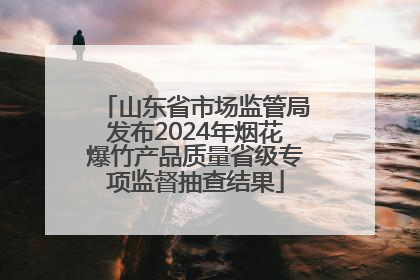 山东省市场监管局发布2024年烟花爆竹产品质量省级专项监督抽查结果