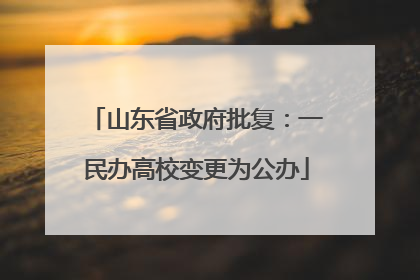 山东省政府批复：一民办高校变更为公办