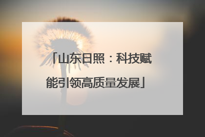 山东日照：科技赋能引领高质量发展