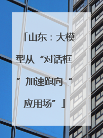 山东：大模型从“对话框”加速跑向“应用场”
