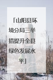 山阳县环境分局三举措提升全县绿色发展水平