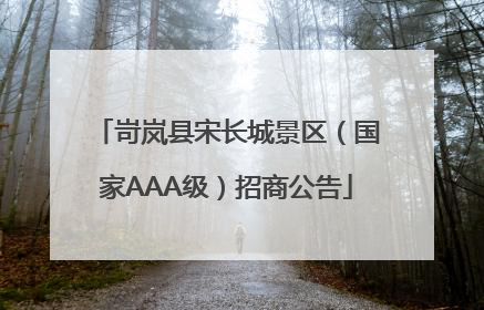 岢岚县宋长城景区（国家AAA级）招商公告