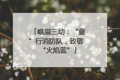 峨眉三幼：“童”行消防队，致敬“火焰蓝”
