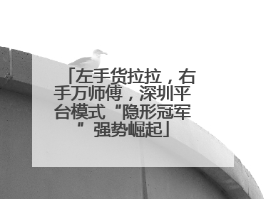 左手货拉拉，右手万师傅，深圳平台模式“隐形冠军”强势崛起