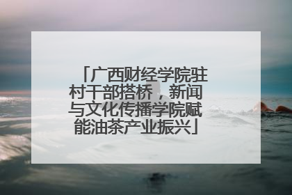 广西财经学院驻村干部搭桥，新闻与文化传播学院赋能油茶产业振兴