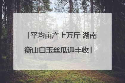 平均亩产上万斤 湖南衡山白玉丝瓜迎丰收