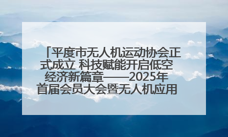 平度市无人机运动协会正式成立 科技赋能开启低空经济新篇章——2025年首届会员大会暨无人机应用发展论坛成功举办