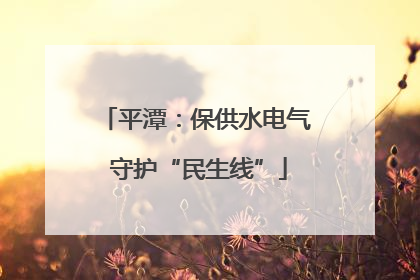平潭：保供水电气 守护“民生线”