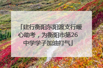 建行衡阳东阳渡支行暖心助考，为衡阳市第26中学学子加油打气