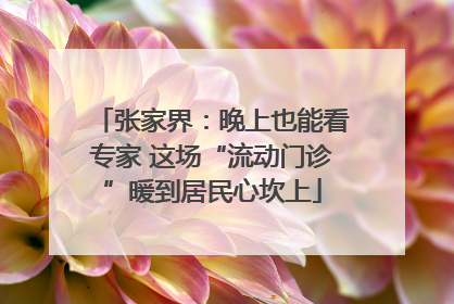 张家界：晚上也能看专家 这场“流动门诊”暖到居民心坎上