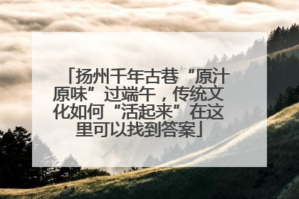 扬州千年古巷“原汁原味”过端午，传统文化如何“活起来”在这里可以找到答案