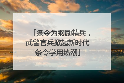 条令为纲励精兵，武警官兵掀起新时代条令学用热潮