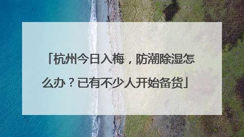 杭州今日入梅，防潮除湿怎么办？已有不少人开始备货