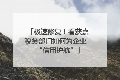 极速修复！看获嘉税务部门如何为企业“信用护航”