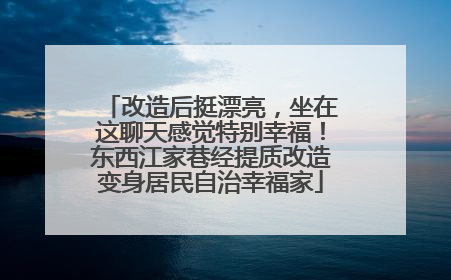 改造后挺漂亮，坐在这聊天感觉特别幸福！东西江家巷经提质改造变身居民自治幸福家