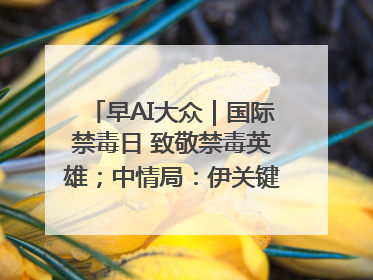 早AI大众｜国际禁毒日 致敬禁毒英雄；中情局：伊关键核设施被摧毁