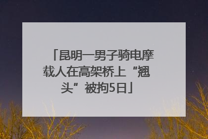 昆明一男子骑电摩载人在高架桥上“翘头”被拘5日