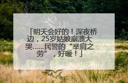 明天会好的！深夜桥边，25岁姑娘崩溃大哭……民警的“举肩之劳”，好暖！
