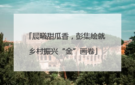 晨曦甜瓜香，彭集绘就乡村振兴“金”画卷