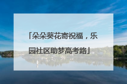 朵朵葵花寄祝福，乐园社区助梦高考路