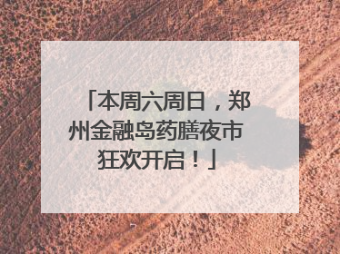 本周六周日，郑州金融岛药膳夜市狂欢开启！